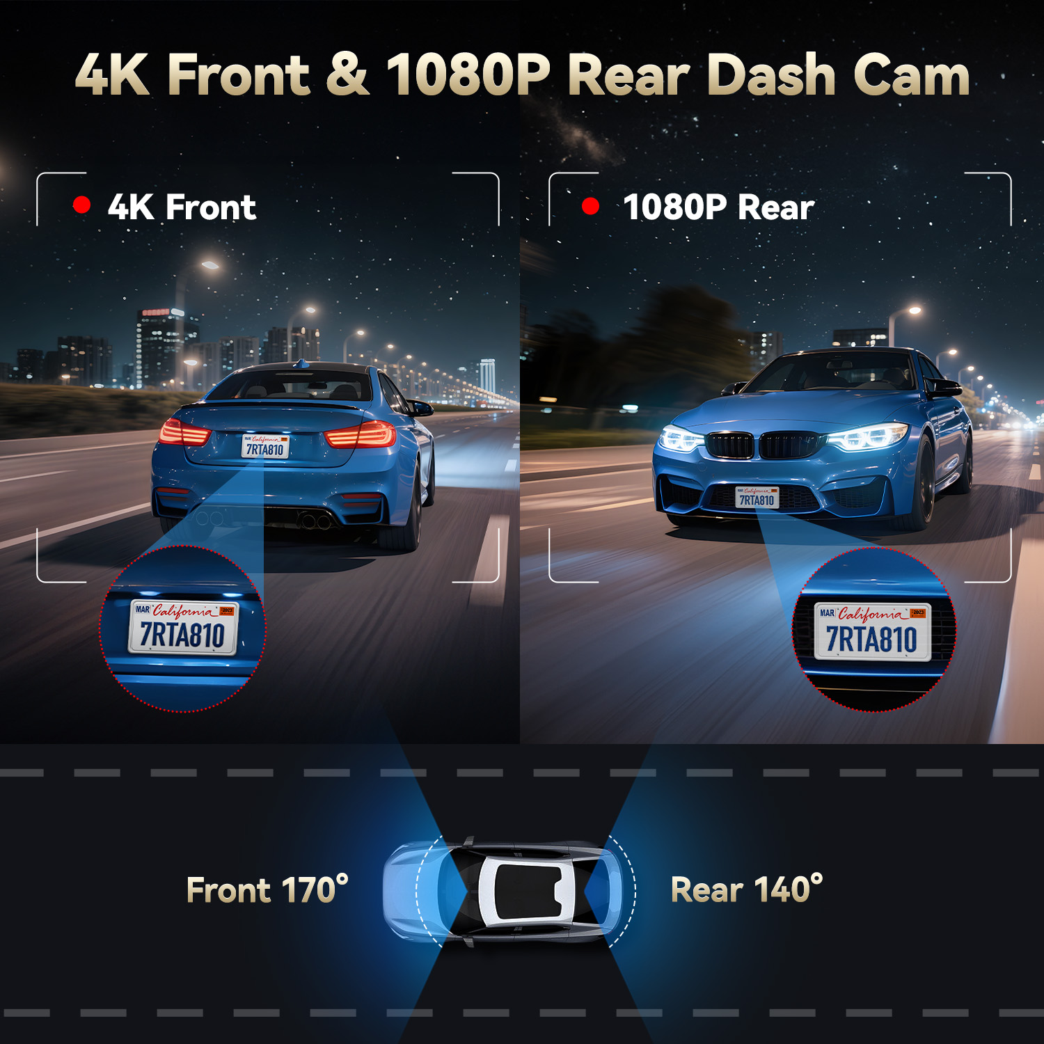REDTIGER A8 4K Dual Dash Cam with GPS and Parking Monitor photo 3