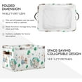 thumbnail image 3 of Coolnut Cute Bunnies Storage Basket Foldable Storage Bin 2 Pack, Canvas Rectangular Storage Basket with Leather Handles for Home Closet & Office Decor Gifts, 3 of 7
