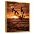 thumbnail image 2 of Designart "Horizon With A Sunrise Over An Oil Drilling Rig" Oil Rigs / Fields Floater Framed Canvas Wall Art, 2 of 5