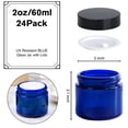 thumbnail image 3 of Frascos de vidrio Hoa King, 2 oz/60 ml, azul, paquete de 24 con tapas y forros, 3 of 7