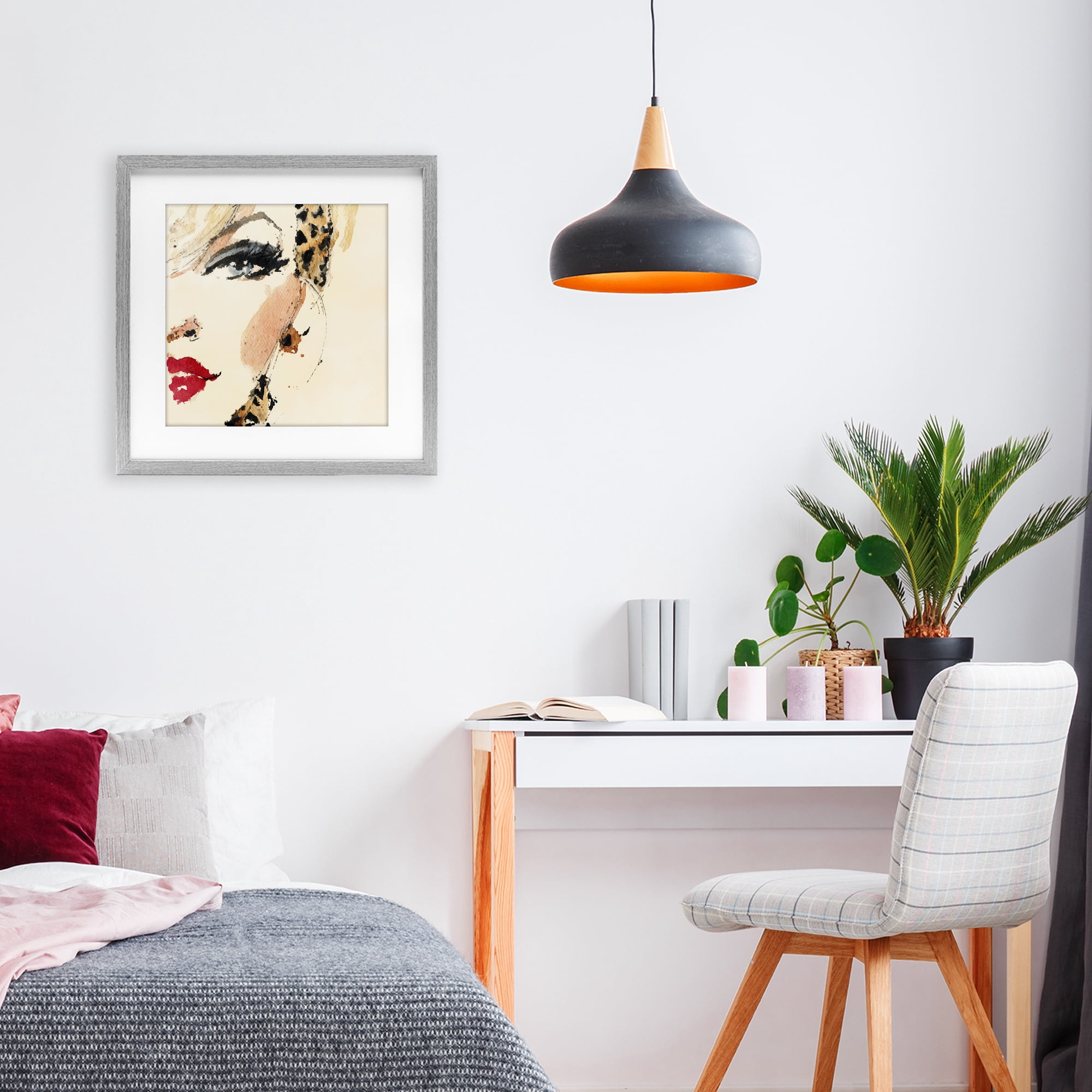 Stupell Industries Crimson Enigma Lipstick Gray Framed Print Under Glass, design by Svetlana Aleynikova