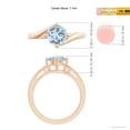 thumbnail image 4 of ANGARA Natural Classic Round 1.12 ct Aquamarine Solitaire Bypass Ring in 14K Rose Gold for Women (Size-7mm) | March Birthstone, Birthday, Anniversary, Jewelry Gift for Women | Natural Aquamarine Ring, 4 of 9