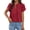 Wine, variant on Staron Summer Blouses for Women Casual V Neck Short Sleeve Pleated Tunic Top Scooped Neck Petal Sleeve Cropped Shirt, White XXL