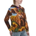 thumbnail image 6 of Honeii Cloud Sky Sunflower Cow Pattern Womens Oversized Hoodies Long Sleeve Sweatshirts Pullover Fall Outfits with Pocket-XX-Large, 6 of 7