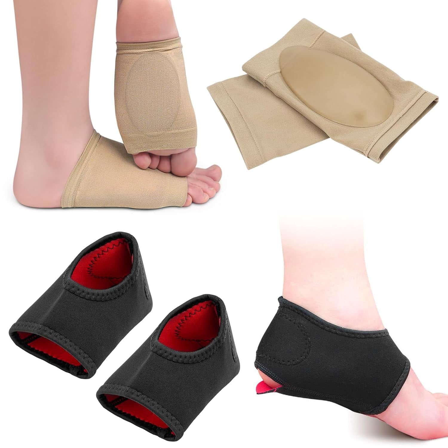 2 Pairs Plantar Fasciitis Support, Arch Support Socks With Gel Pads, Plantar Fasciitis Functional Socks For Neuropathy, Orthotic Flat Feet Arch Support, Foot Pain Relief Support Socks For Women & Men