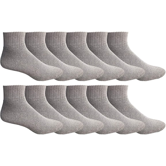 Yacht & Smith 12 Pairs Mens Value Pack Ankle Athletic Sports Socks, by SOCKS'NBULK (10-13 (Men's))