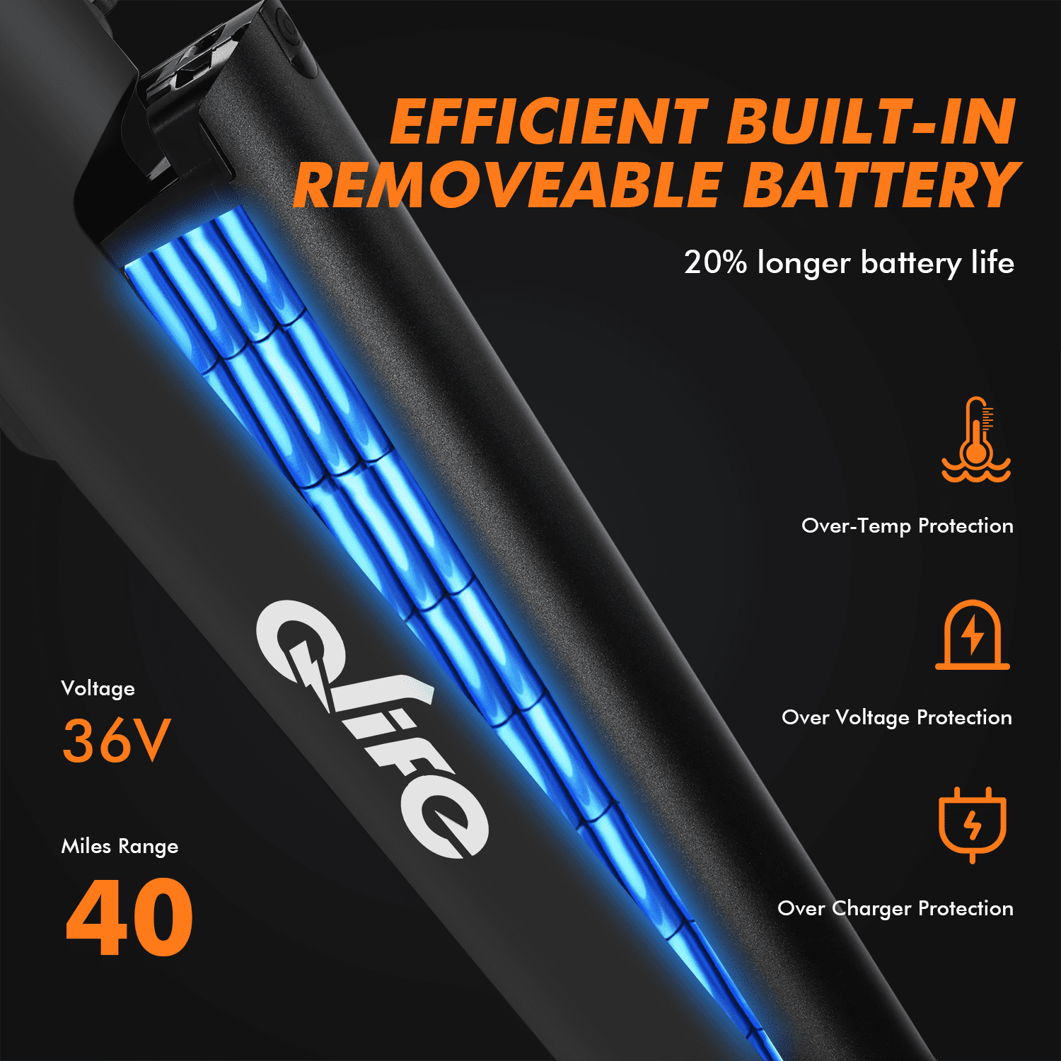 Electric Bike for Adults, Ebike Peak 750W Motor, 20MPH 36V Electric Mountain Bike with 7 Speed, electric bicycles,black