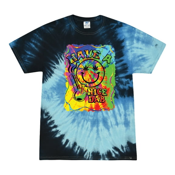Trenz Shirt Company Have A Nice Dab Adult Unisex Fit Short Sleeve Tie Dye T-Shirt-Ocean Blue-Medium