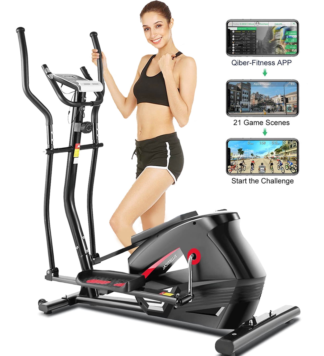 Details about   Elliptical Machine Trainer Magnetic Quiet Driven with LCD Monitor Home Use US 