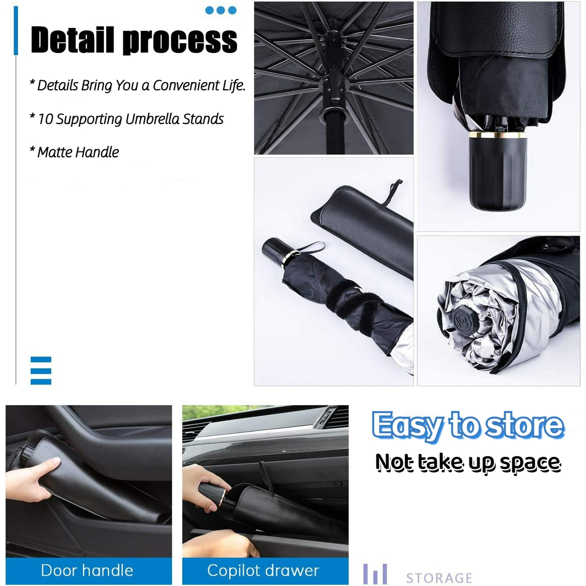 Windshield Sun Shade for Car, Car Window Shade, Foldable Car Umbrella Sunshade Cover Car Front Window, Blocks UV Rays Sun Visor Protector Sunshade for Interior Protection, Car Accessories (55"x31")