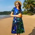 thumbnail image 3 of Lsque Five Nights At Freddy'S Print Women's Casual Dress T-Shirt Summer Short Sleeve Scoop Neck Swing Dresses, 3 of 7