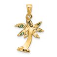 thumbnail image 3 of 14k Yellow Gold Enameled Palm Tree Pendant Charm, 3 of 4