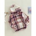 thumbnail image 3 of Franhais Kids Girls Hoodies Plaid Hooded Long Sleeve Buttons Sweatshirts Spring Autumn Pockets Tops, 3 of 7