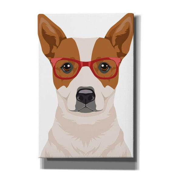 Epic Graffiti 'Australian Cattle Dog Wearing Hipster Glasses' by Olga and Alexey Drozdov, Canvas Wall Art, 40"x60"