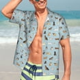 thumbnail image 5 of KLL Men's Hawaiian Shirt Short Sleeve Button Down Beach Shirts-Cartoon Doodle Puppy, 5 of 5