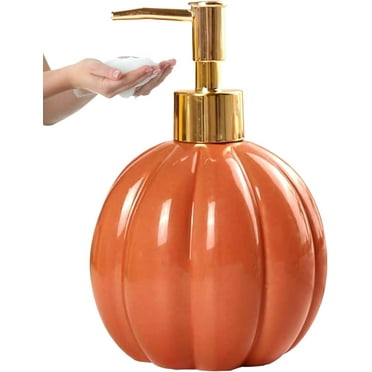LANFENG Halloween Pumpkin Soap Dispenser, Orange, Refillable Lotion Soap, Kitchen