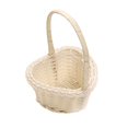 thumbnail image 2 of Wooden Basket with Handle, Woven Rattan Wedding Basket, Rustic Elegant Flower Holder Basket, 1Pcs Handmade Woven Flower Basket, Cute Wedding Flower Basket White, 2 of 9