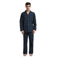 thumbnail image 2 of GLOBAL Mens Yarn Pajama Set 100% Cotton, Long Sleeve Button Down PJ Set for Men Plaid Men's Sleepwear, Sizes S-3XL, 2 of 4