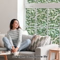 thumbnail image 2 of DKTIE 17.7"x78.7" Colorful Green Leaf Decorative Sunshade Film - UV Protection, Heat, Electrostatic Adsorption Installation Detachable Design for Bathrooms, Bedrooms & Balconies, 2 of 9