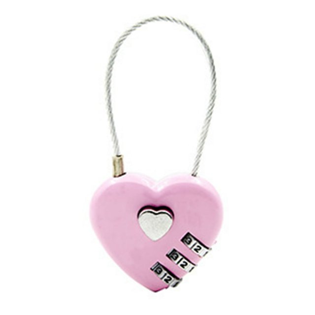 HLONK 063U Combination Lock Waterproof Resettable Zinc Alloy Love Heart Shape Password Padlock for Backpack