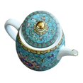 thumbnail image 4 of Retro Ceramic Tea Kettle Handheld Teapot Enamel Design for Loose Leaf Tea Home Office Decoration Tea Making Tool, 4 of 5