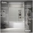 thumbnail image 5 of Kohler 707618-8L-SH 56.75 x 59.62 in. Elate Sliding Bath Door with 0.31 in. Thick Heavy Crystal Clear Glass - Bright Silver, 5 of 7