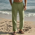 thumbnail image 2 of QATAINLAV Linen Pants for Men Casual Elastic Waist Loose Fit Beach Summer Pants with Pockets Lightweight Comfy Yoga Lounge Trousers Army Green XXXL Ofertas Relampago de Hoy, 2 of 9