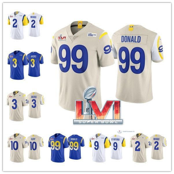 NFL_ Bowl LVI Jersey Los Angeles''Rams''MEN''NFL''Jalen Ramsey Matthew  Stafford woods akers Cooper Kupp Aaron Donald Limited Super football 