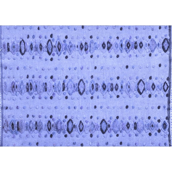 Ahgly Company Indoor Rectangle Abstract Blue Modern Area Rugs, 5' x 7'