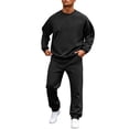 thumbnail image 2 of Dwellite Tracksuit Men 2026 Crewneck Sweatshirt and Joggers Sweatsuit Sets Casual Athletic Workout Lounge Outfit with Pockets Black 3XL, 2 of 4