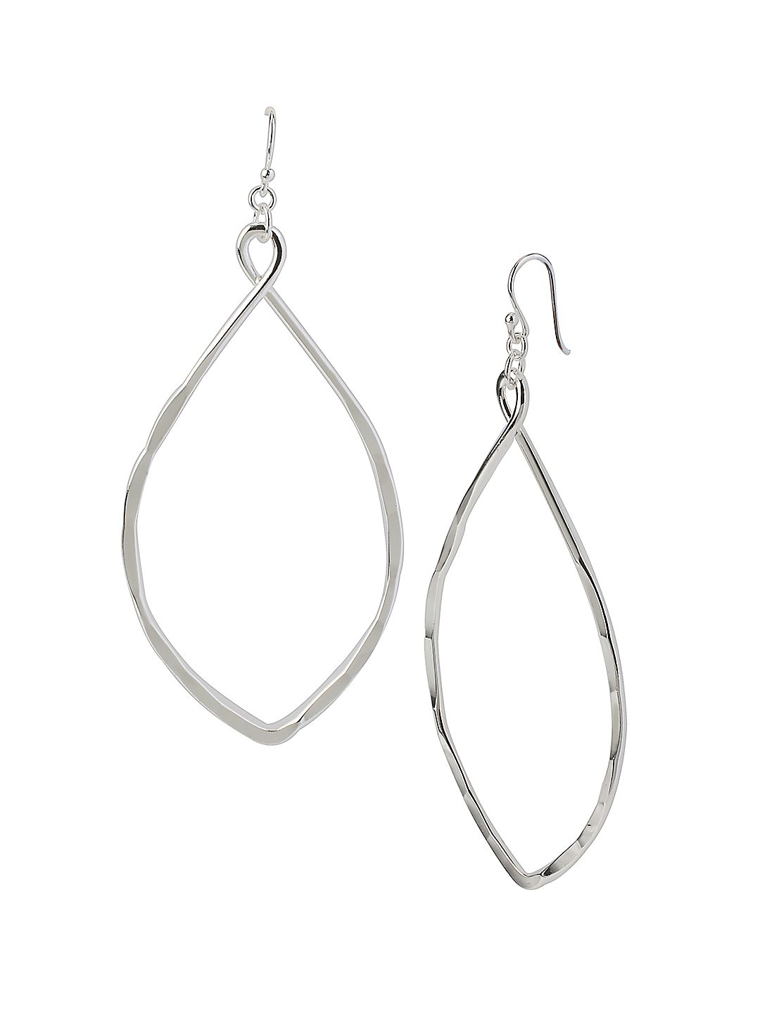 Silvertone Oval Drop Earrings