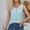 Blue, variant on Sakmal Ladies Tops and Blouses Pink Sleeveless V-Neck Solid Hollow Tank Tops Womens Shirts Under $5