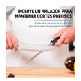 thumbnail image 5 of Cuchillos de Cocina de Acero Inoxidable (15 Pz) con Base de Madera Lab.G Negro, Plateado, 5 of 5