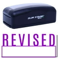 thumbnail image 1 of Large Pre-Inked Revised with Box Stamp, Slim 1854, Ultra Slim Design, Impression Size 1-13/16" by 2-1/2", Up to 25,000 Impressions - Purple Ink, 1 of 10