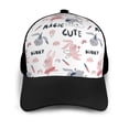 thumbnail image 3 of Xecao Cute Magic Bunny print unisex vintage washed baseball cap, a soft and adjustable hat perfect for any casual style., 3 of 5