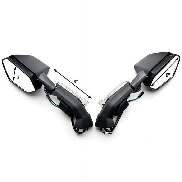 Krator Black OEM Style Racing Mirrors w/ Turn Signals