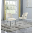thumbnail image 3 of Round 45" x 45" 5pc Clear Glass Dinette Set with Cream Chairs, 3 of 5