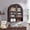 Brown, variant on SinCiDo Arched Wall Cabinet Set of 2 with Adjustable Shelves & Glass Doors, White