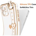 thumbnail image 3 of for iPhone 12 Case Cute Love-Heart Plating Wristband Phone Cover for Women Girls Bling Soft Silicone Camera Lens Protection Bumper Shockproof Wrist Phone Case for iPhone 12 (6.1'') - White, 3 of 14