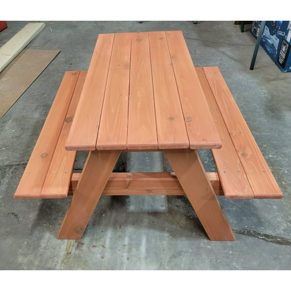 Stained Redwood Cedar Outdoor Table Kids Picnic Table, Garden, Beaches, Backyard