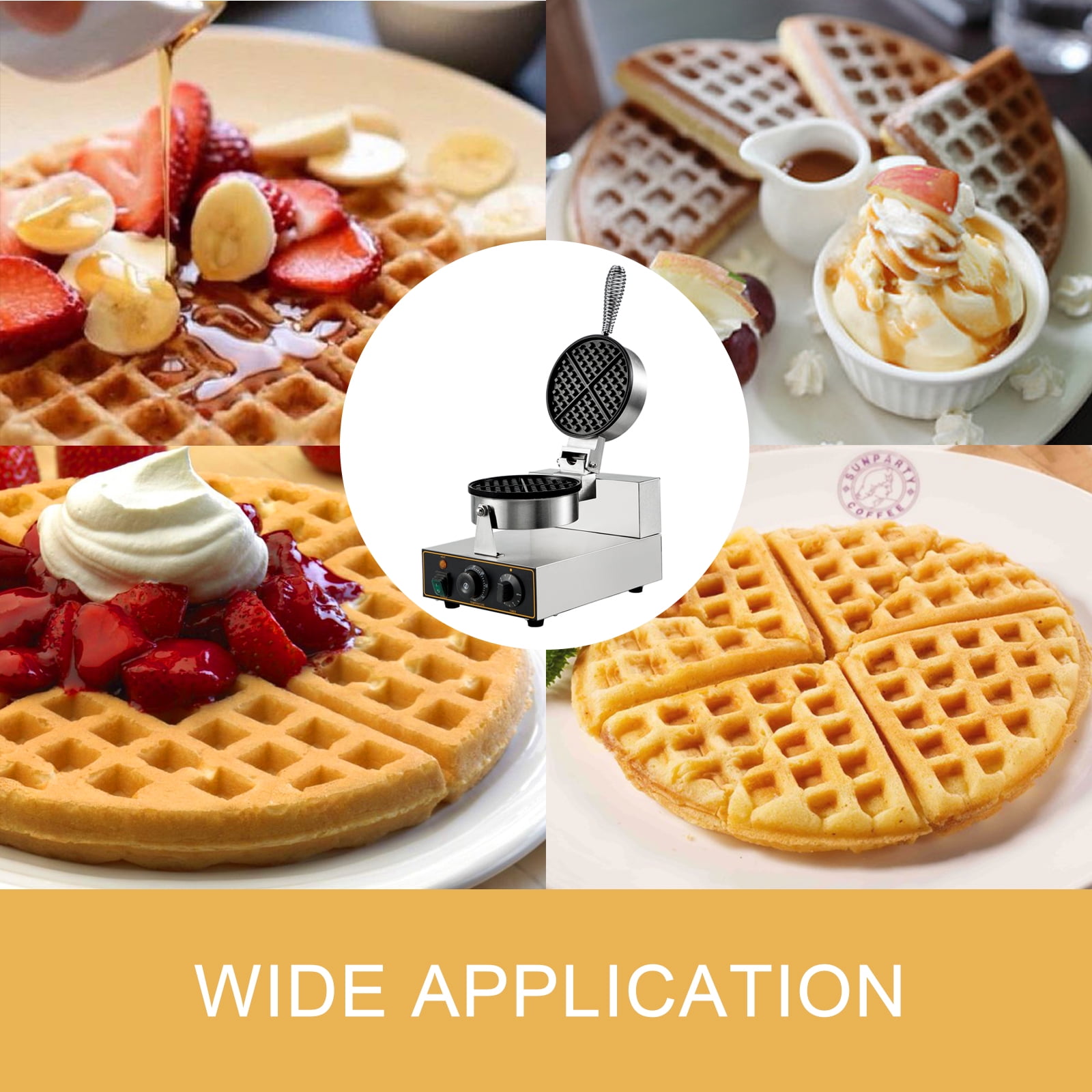 Round Commercial Nonstick Electric Waffle Maker 4pcs Muffin Maker Baker  Machine