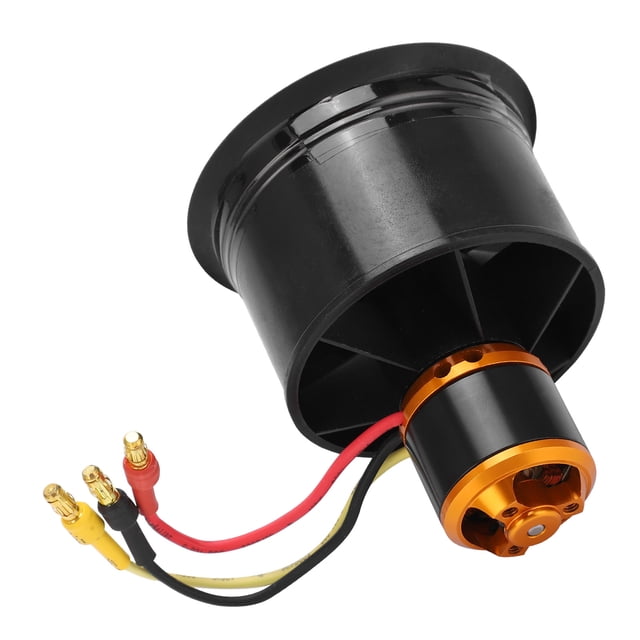 Qxmotor Ventilador Con Condultos edf de 50 mm y 12 Aspas Con Motor Sin Escobillas Qf2611-50 mm Para Avión RC, Aleacio de Aluminio, Negro, 4600 KV