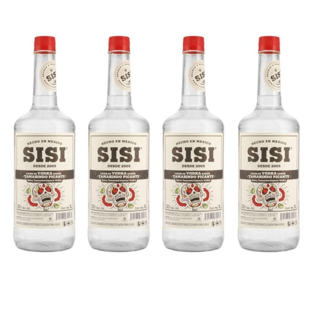 Pack de 4 Licor de Vodka Sisi Tamarindo Picante 1 L Tamarindo Picante