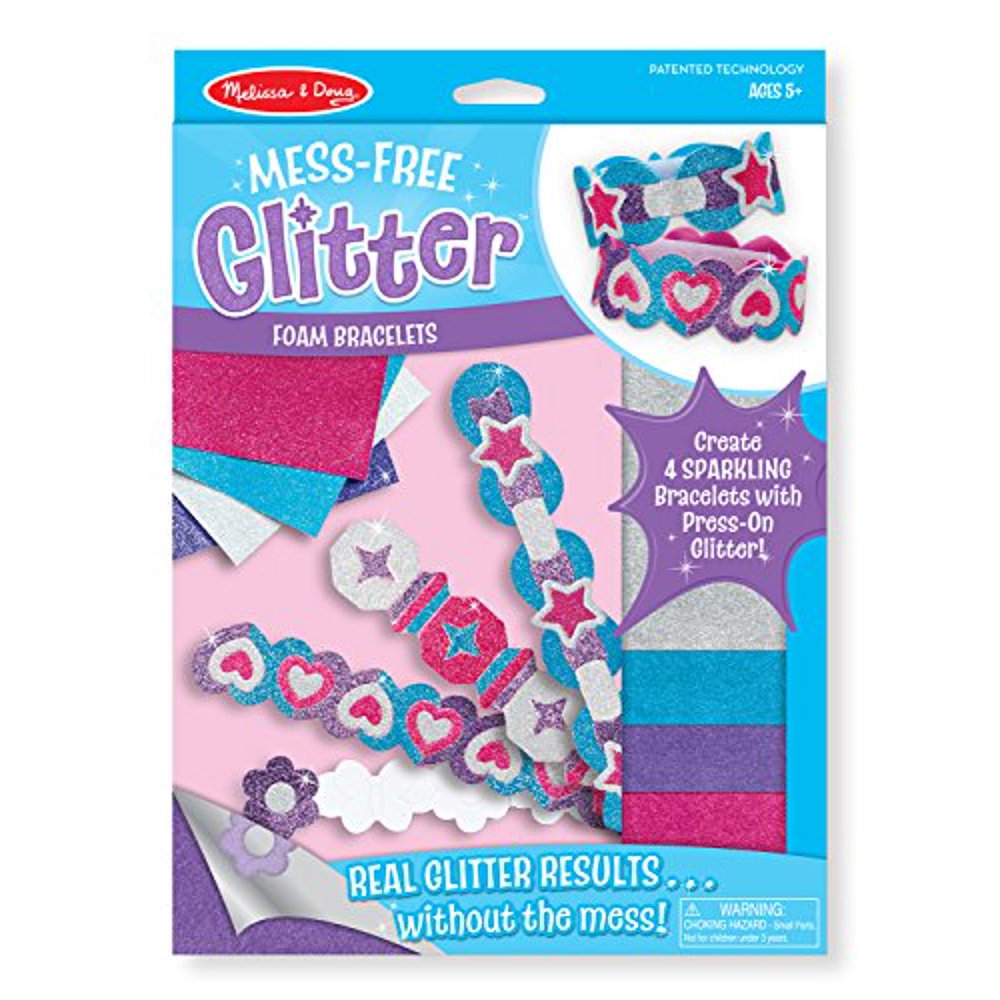 MessFree Glitter Foam Bracelets Craft Kit (Makes 4 Bracelets