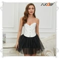 thumbnail image 3 of SUOSDEY Strapless Corset Top for Women Lace Up Bustier Shapewear Lingerie Costume, 3 of 7