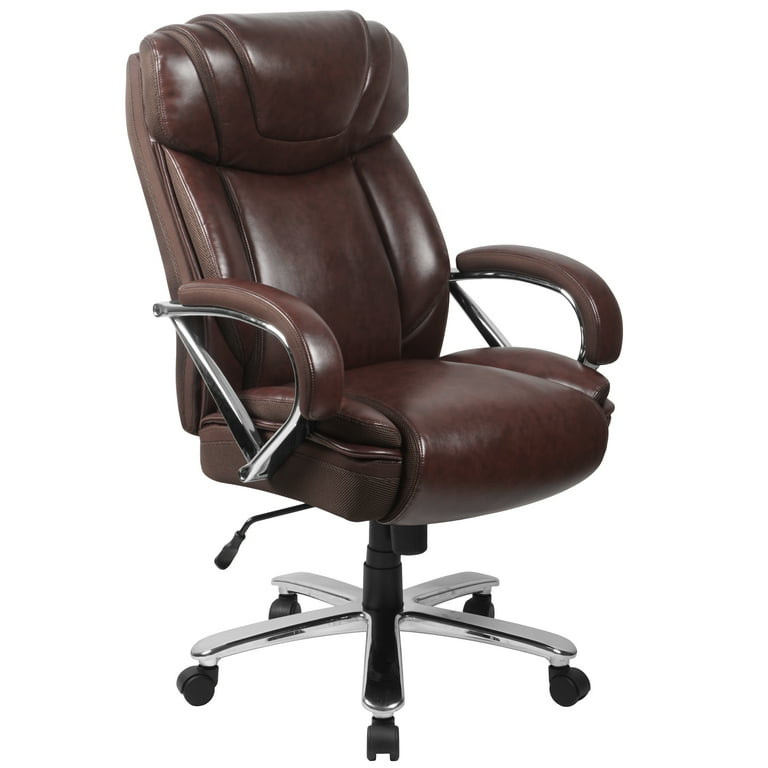 Emma + Oliver 500 lb. Big & Tall Brown LeatherSoft Ergonomic
