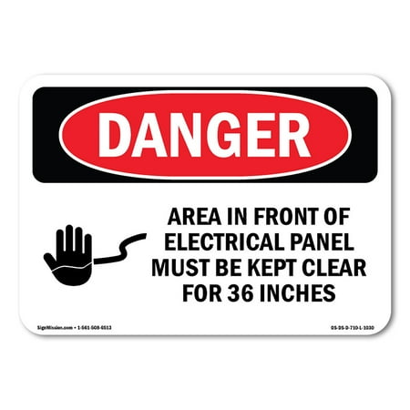 OSHA Danger Sign - Electrical Panel Keep Clear | Aluminum Sign | Protect Your Business Construction Site Warehouse & Shop Area | Made in The USA