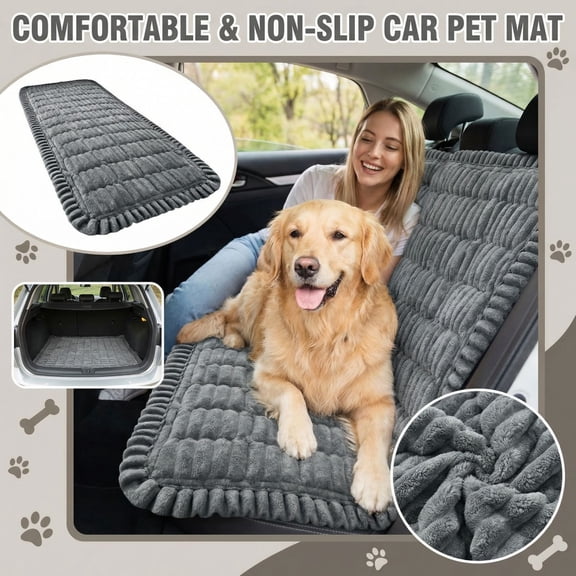 Thickened Non-Slip Dog Car Interior Protector Pet Mat for Trucks, Black