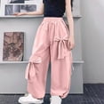 thumbnail image 5 of breaise Girls Parachute Pants Kids Wide Leg Cargo Pants Y2K Street Trousers with Pockets 5-16 Years, 5 of 5