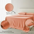 thumbnail image 4 of Amay Premium Organic Cotton Flat Sheet, 500 Thread Count Luxury Top Sheet, Cooling & Durable Bedding Sheets, Split King, Peach(102"x108") 2 Piece, 4 of 7